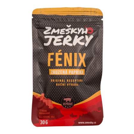 Vepřové jerky Fénix s zauzenou paprikou – 30g | Zmeškyho Jerky 🍖🔥