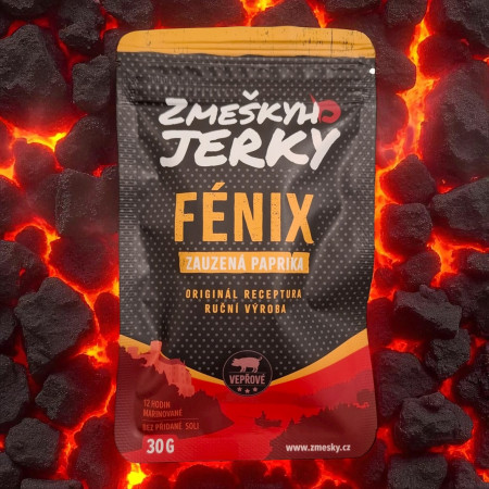 Vepřové jerky Fénix s zauzenou paprikou – 30g | Zmeškyho Jerky ??