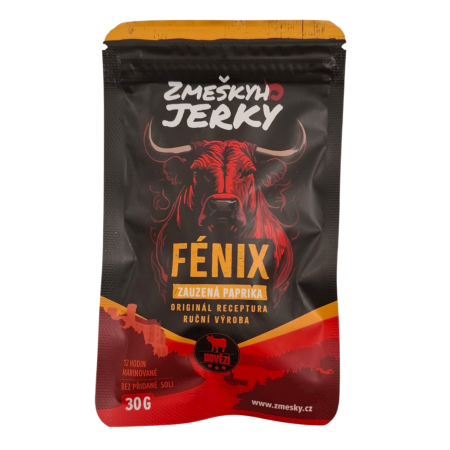 Jerky Fénix Hovězí 30g – Sušené maso se zauzenou paprikou